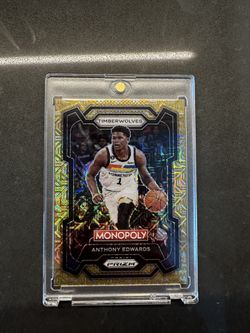 2023-24 Panini Prizm Monopoly Anthony Edwards #52 Gold Millionaire Shimmer 231/500