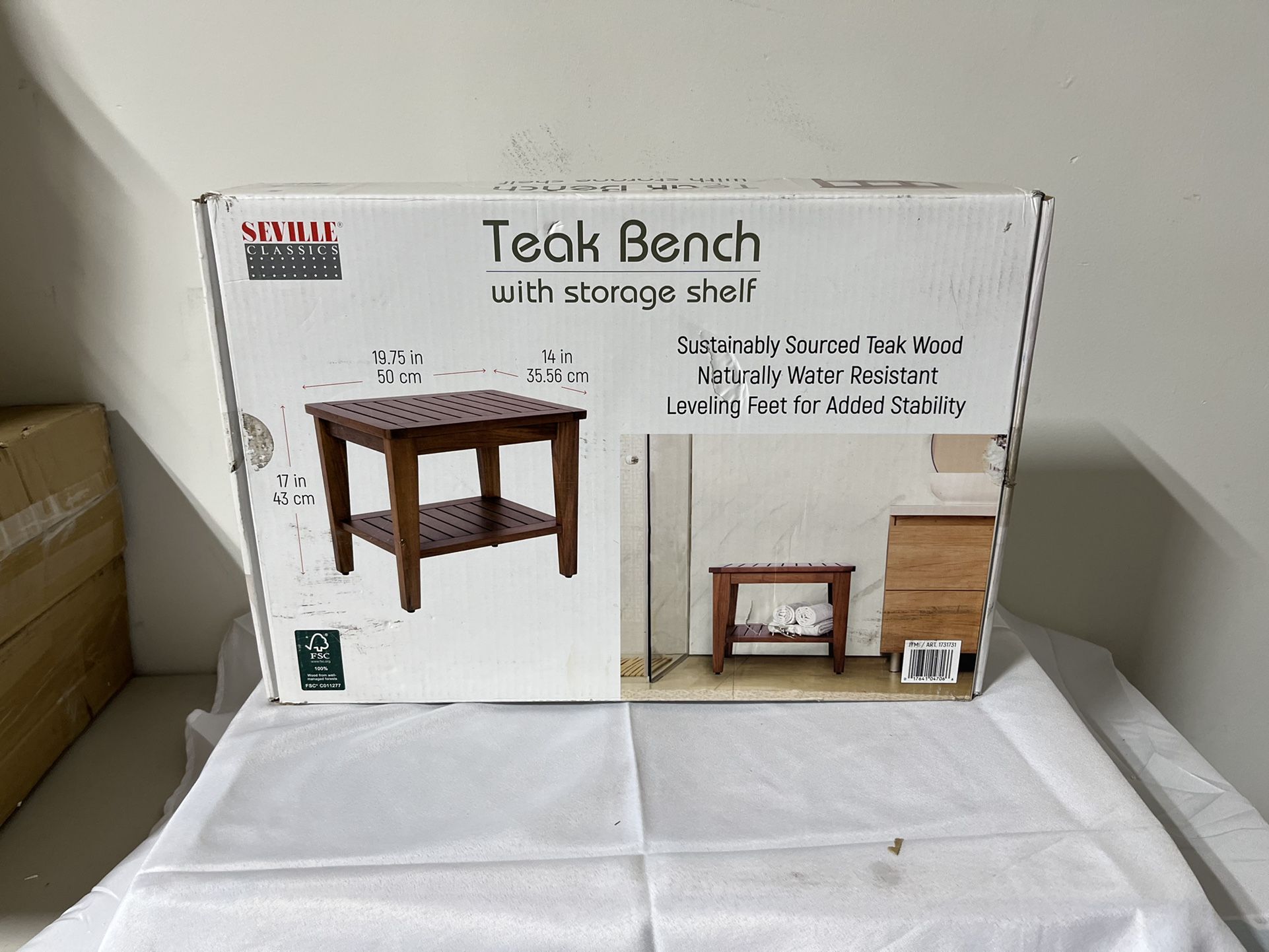 Seville Flat Teak Bench New