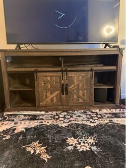 Farmhouse Rustic brown TV entertainment stand up to 65”
