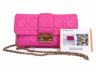 Dior Pink Quilted Logo Small Shoulder Bag Chain Strap Push Lock Silver HW