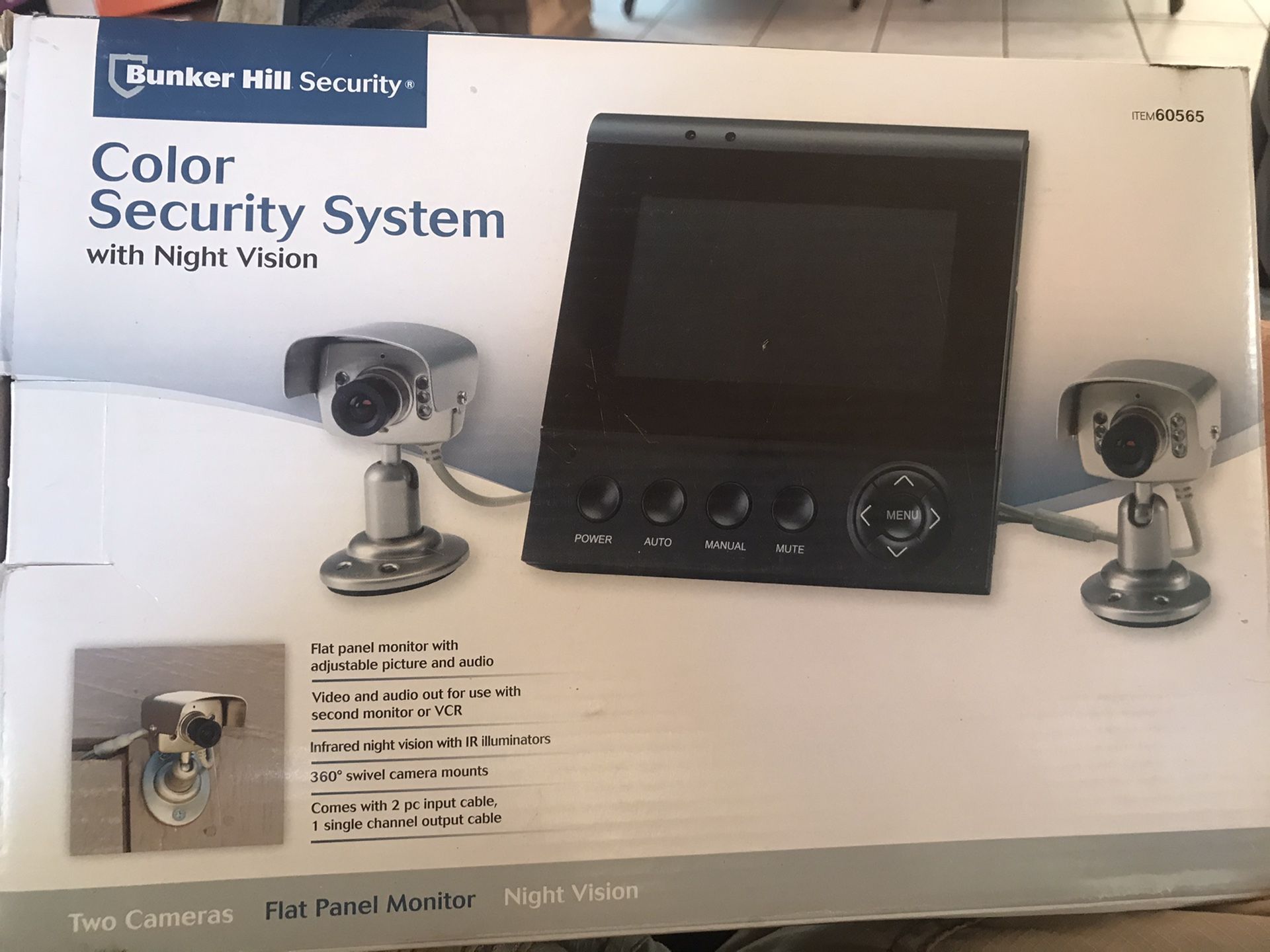 Security camera and flat panel monitor
