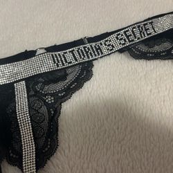 Victoria’s Secret Very Sexy Shine Chain Strap Lace Garter Belt Size XS S