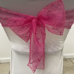 Hot pink Organza Chair Sashes 