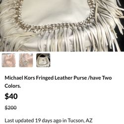MK White Fringed Bag