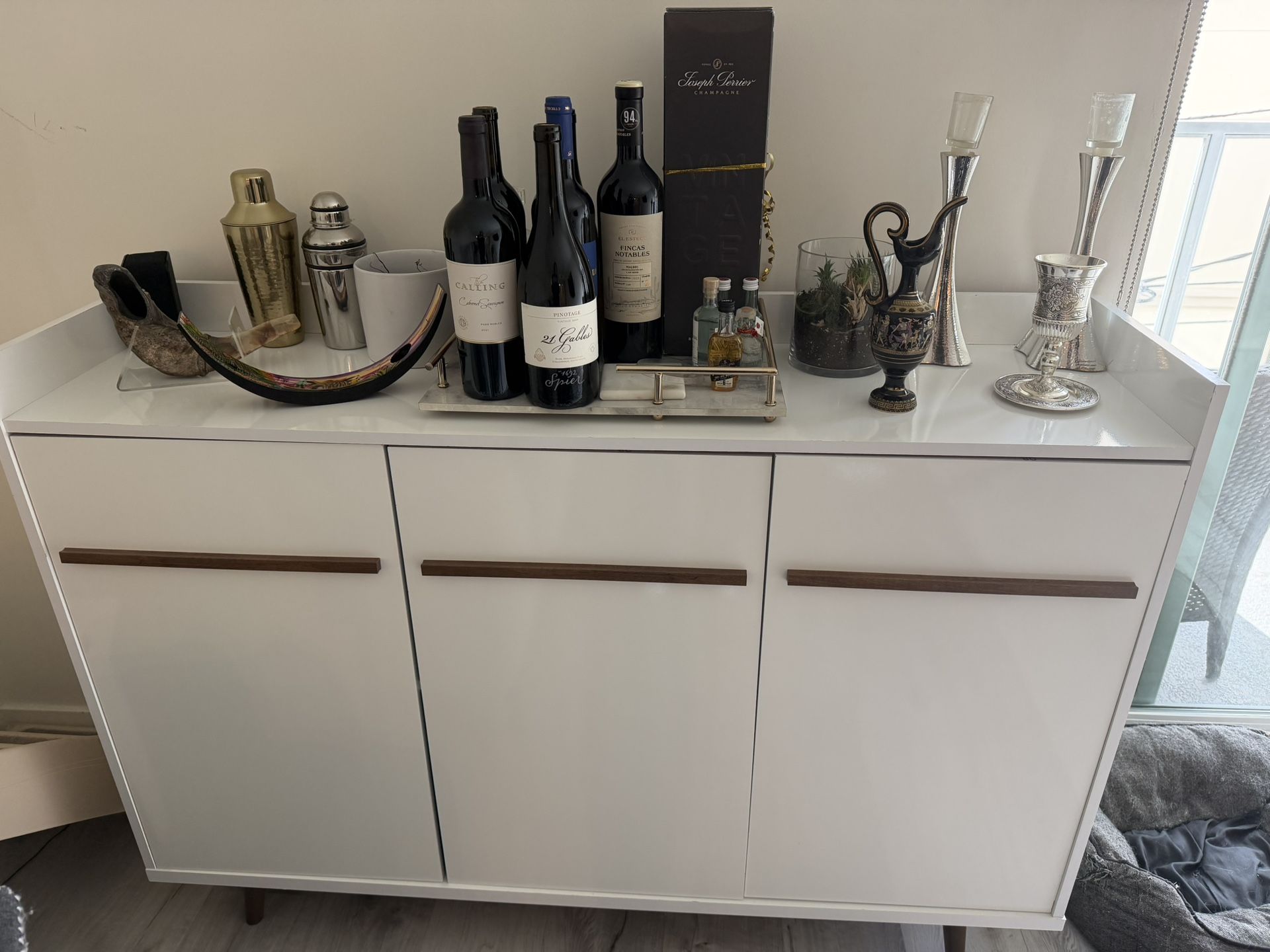 White and Brown Wood Storage Cabinet/Sideboard