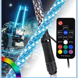 Pair of 4’ ft antenna LED RGB colors