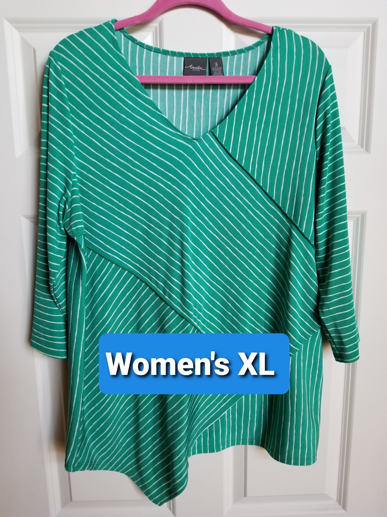 LIKE NEW! Chico's Travelers Womens XL Top Shirt - 3/4 Sleeves