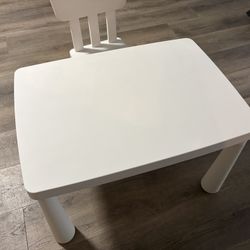Kids Chair And Table White 