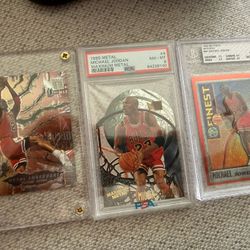 Rare 95, 97 Michael Jordan Fleer Metal, Topps Finest Cards, Not Lebron, Luka, Kobe, Wemby RC 