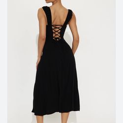 ZARA BLACK LINEN DRESS