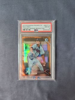 Max Fried bowman chrome orange refractor /25 psa 8