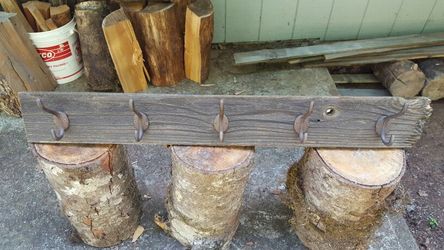 Rustic 5 hook one of a kind coat rack