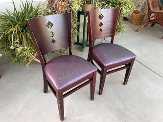 Vintage Mahogany Finished Wood Frame Chairs.  $10 for 2.