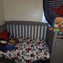 Children's Convertible Bed And Changing Table