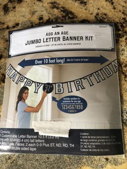 Happy birthday banner and decor
