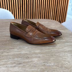 Brown Leather Dress Loafers 