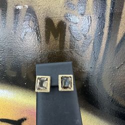14k SMOKEY QUARTZ EARRINGS 