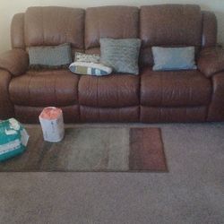Leather Reclining Sofa