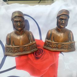 1925 Dante  Bronze Clad Gotham Art Pompeian Bronze Bookends, New York - Set of 2