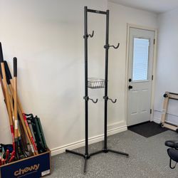 Freestanding 2-Bike Storage Rack with Basket