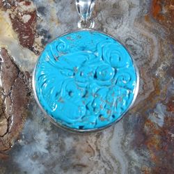 Sterling Silver  Robin's Egg Turquoise Pendant