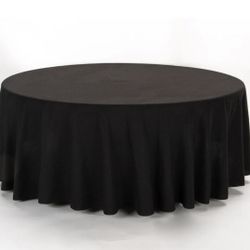 Black Round Tablecloth 108”