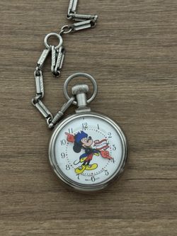 Vintage Mickey Mouse 1976 Bicentennial Pocket Watch