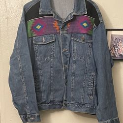 Tribal Jean Jacket Vintage 