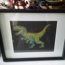 Dinosaur Print (Black Frame With White Mat)