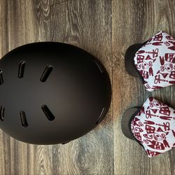 Red brand Ski or Snowboard Helmet with detachable ear covers Size Medium