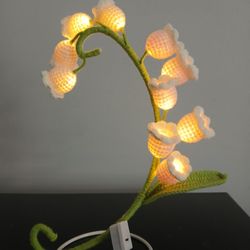 Handmade Crochet Lily Of The Valley Lamp