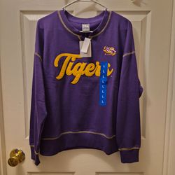 New With Tags Vintage Style LSU Tigers CSA Crewneck Sweatshirt Purple Gold - Size L