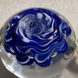 Joe Rice  Glass Paperweight 