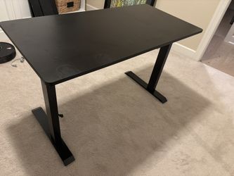 Workstream by Monoprice WFH Single Motor Sit-Stand Desk with Top, Black