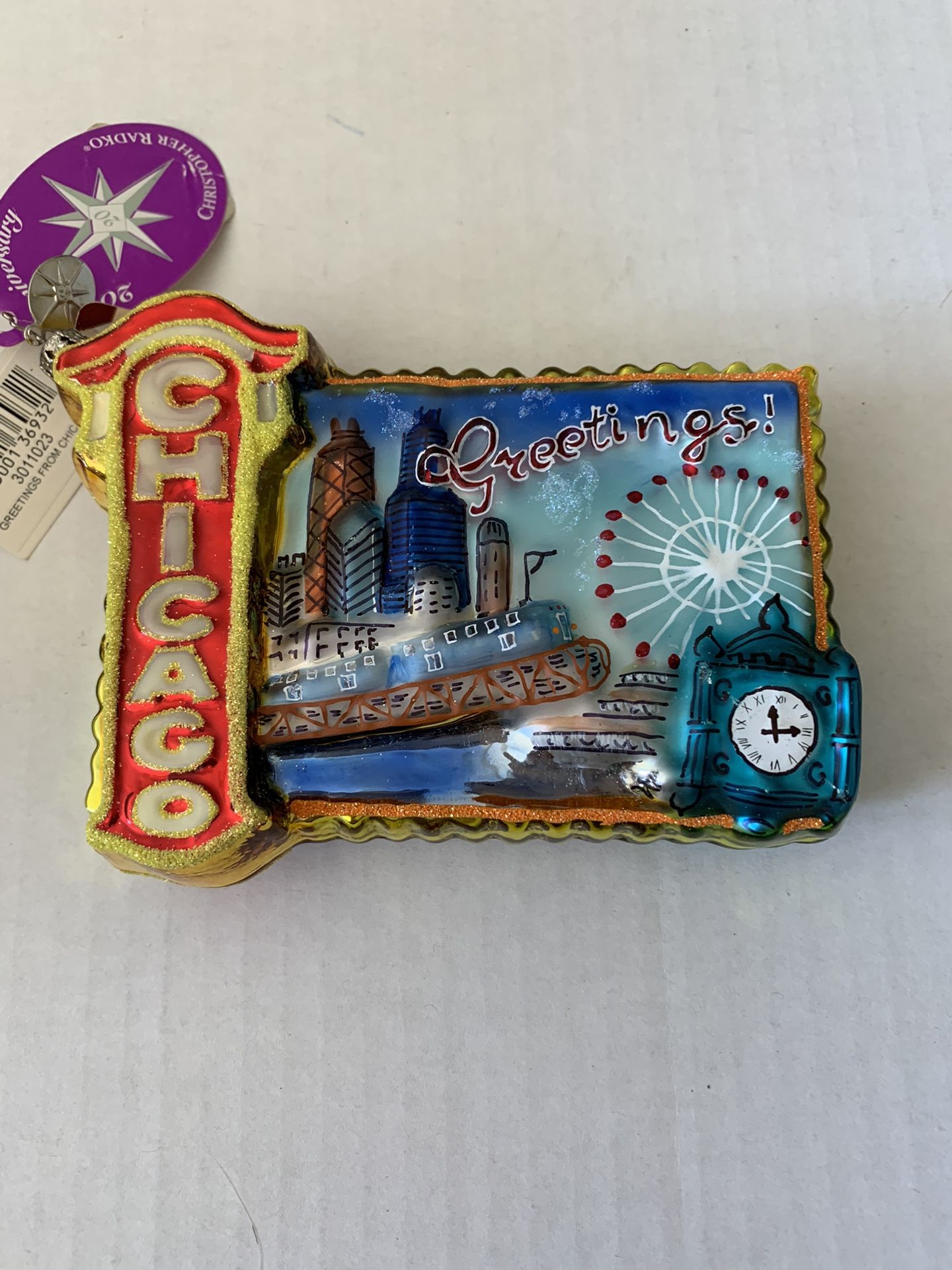 Christopher Radko Chicago Ornament