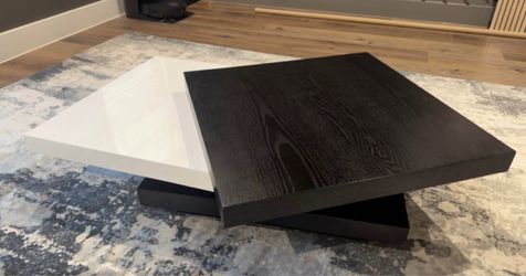 Modern Black & White Rotating Coffee Table