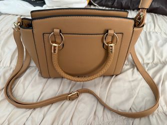 Tan Handbag with Braided Handles