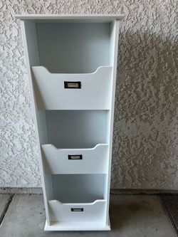 White Wood Mail Organizer with Label Holders
