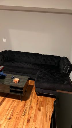 Velvet Tufted Sectional Couch