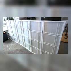 White 6-Panel Shoji Room Divider Screen, 105 x 47 in
