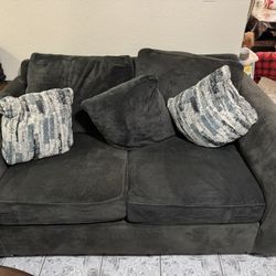 3 Piece Couch/Sofas Dark Grey 