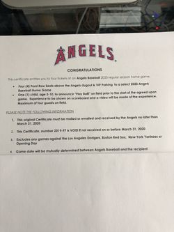 Los Angeles Angels “Play Ball “ Experience