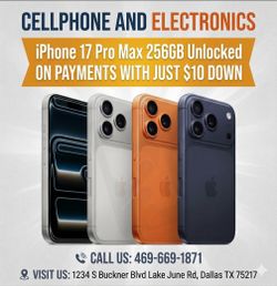 iPhone 17 pro max 256GB Unlocked - On payments with just $10 down 🤩 (Shop without credit ✅ )