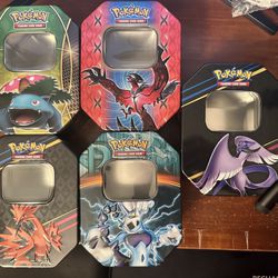 5x Official Pokémon Tins