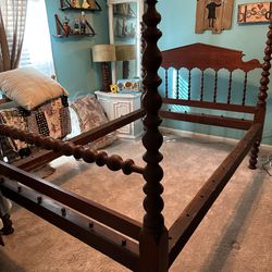 Antique 3/4 Rope Bed - Ropes Not Included 