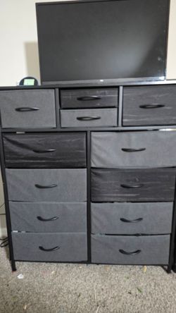 Matching 12-Drawer Fabric Dressers - Pair