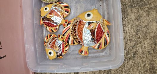 Mosaic Fish Wall Art Decor Set of 3