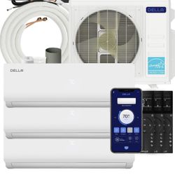  22 SEER2 TCL 27K BTU 3 Dual Zone 2 X 9,000 12000 BTU Mini Split, 230V