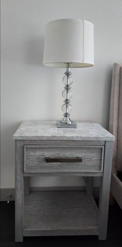 Set of 2 Modern REAL Marble top nightstands ( designer)