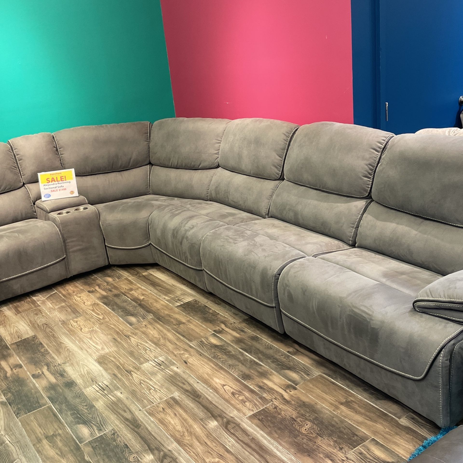 NEW COMFY GRAY RECLINING SECTIONAL SOFA SET ON SALE NOW ONLY $1499! SAME DAY DELIVERY 🚚 NO CREDIT NEEDED FINANCE AVAILABLE ☎️💰